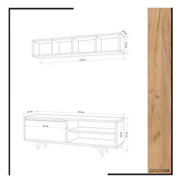 Hanah Home Mueble de TV Duku Roble y Blanco